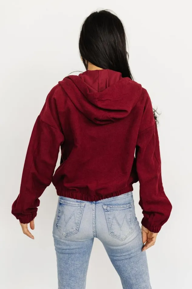 Women Frankie Zip Jacket Burgundy Baltic Born Outerwear Women Frankie Zip Jacket Burgundy Baltic Born Outerwear