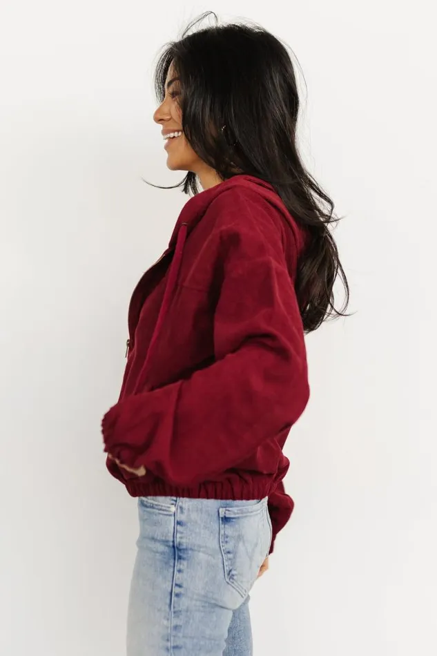 Women Frankie Zip Jacket Burgundy Baltic Born Outerwear Women Frankie Zip Jacket Burgundy Baltic Born Outerwear