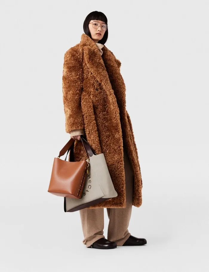 Women Frayme Bucket Tote Bag Tan Brown Stella McCartney TopHandle Bags Women Frayme Bucket Tote Bag Tan Brown Stella McCartney TopHandle Bags