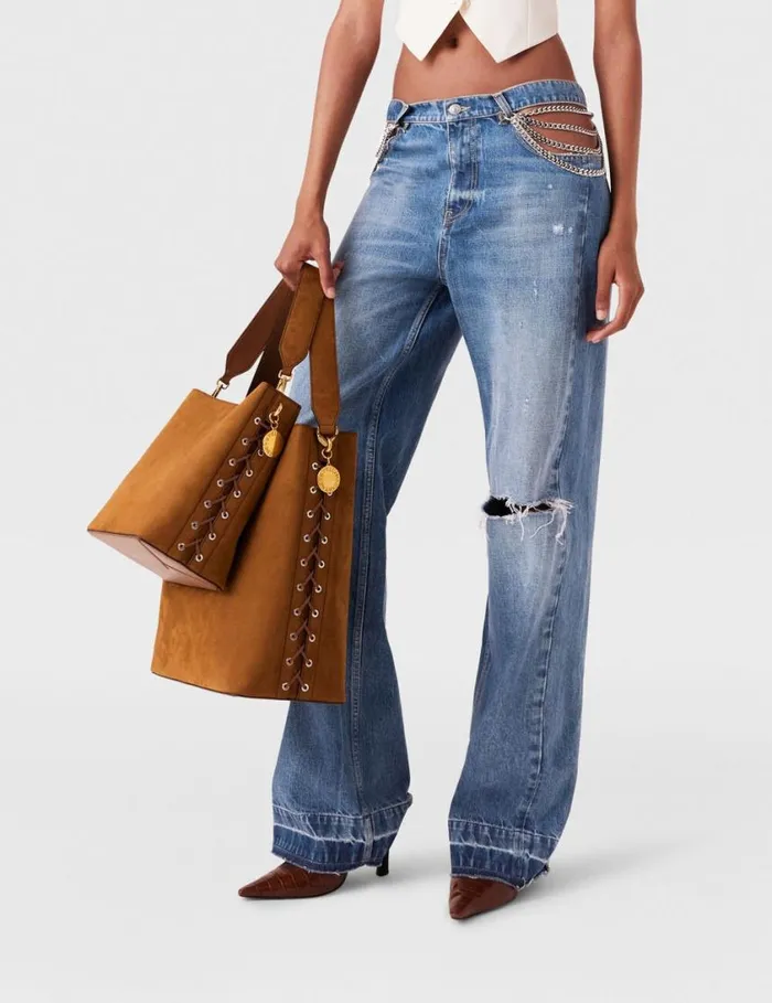 Women Frayme Whipstitch Crossbody Tote Bag Brandy Stella McCartney Crossbody Bags
