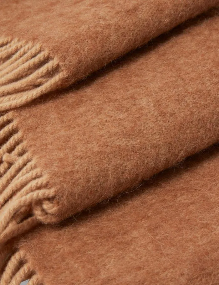 Women Fringed Logo Scarf Camel Stella McCartney Knitwear