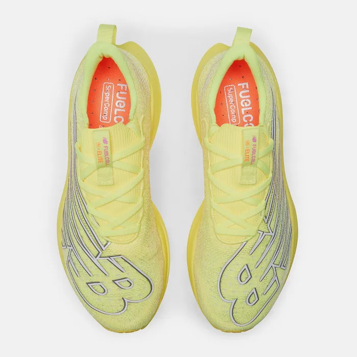 Women FuelCell SuperComp Elite V3 Cosmic Pineapple With White Iridescent And Dark Silver Metallic New Balance Running