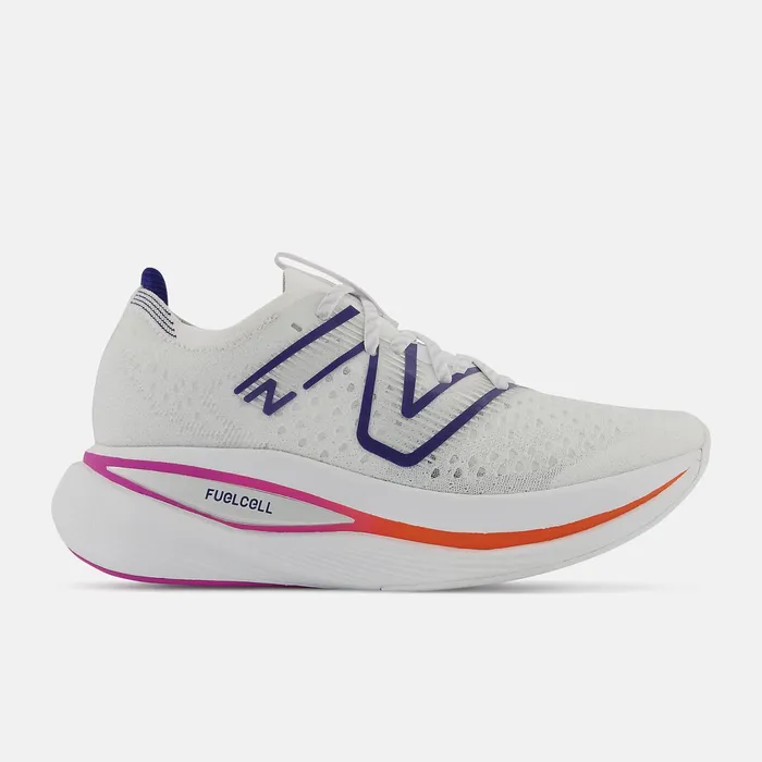 Women FuelCell SuperComp Trainer White With Victory Blue And Magenta Pop New Balance Running