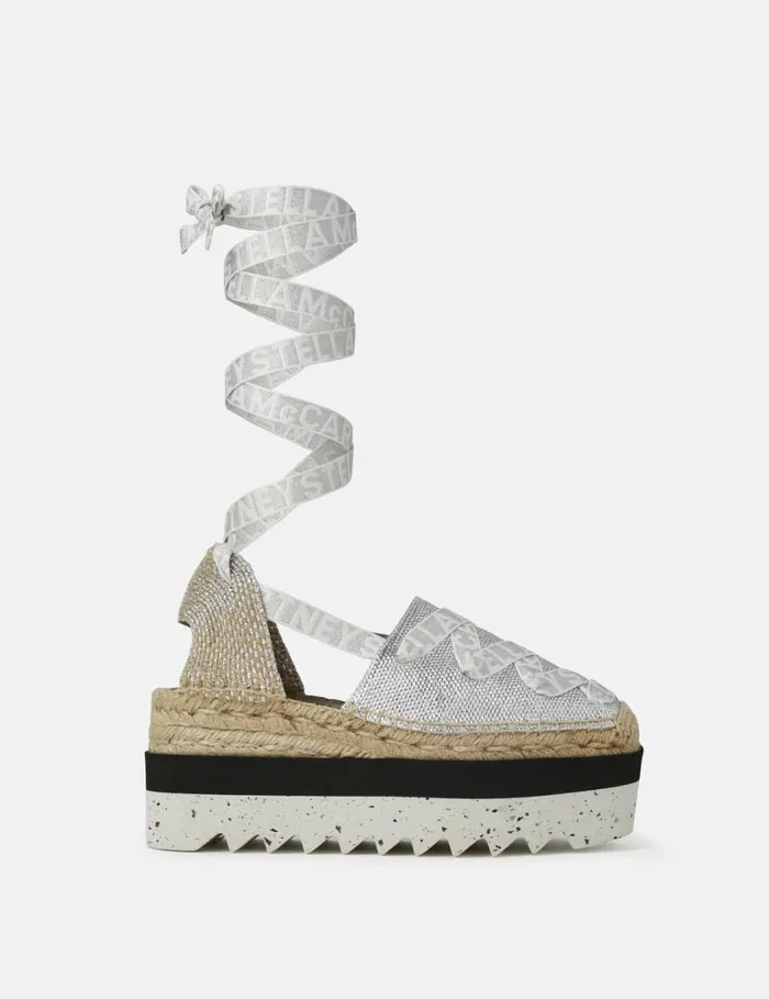Women Gaia Platform Espadrilles Silver Stella McCartney Espadrilles