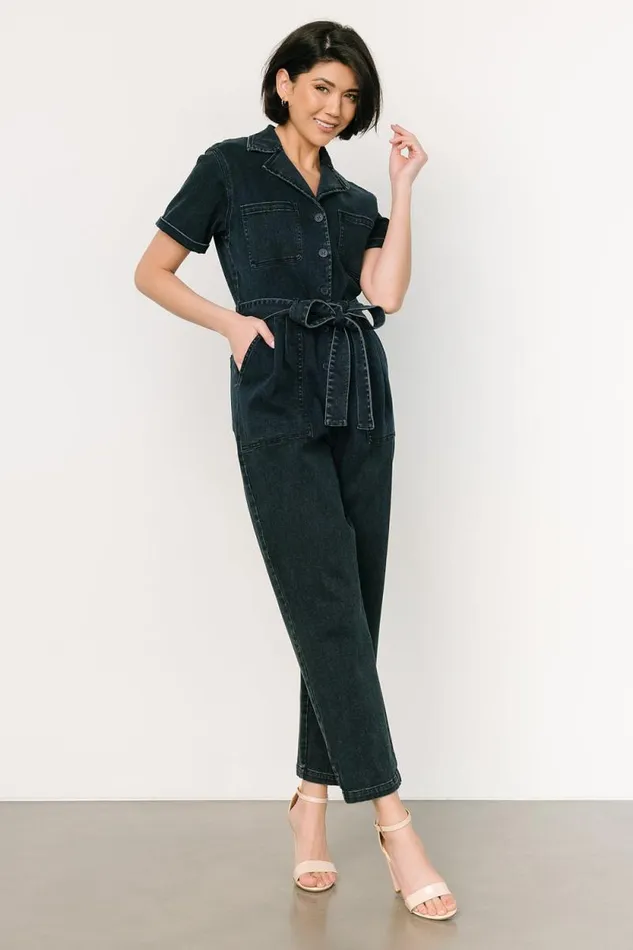 Women Geneva Button Jumpsuit Washed Black Baltic Born Jumpsuits and Rompers Women Geneva Button Jumpsuit Washed Black Baltic Born Jumpsuits and Rompers