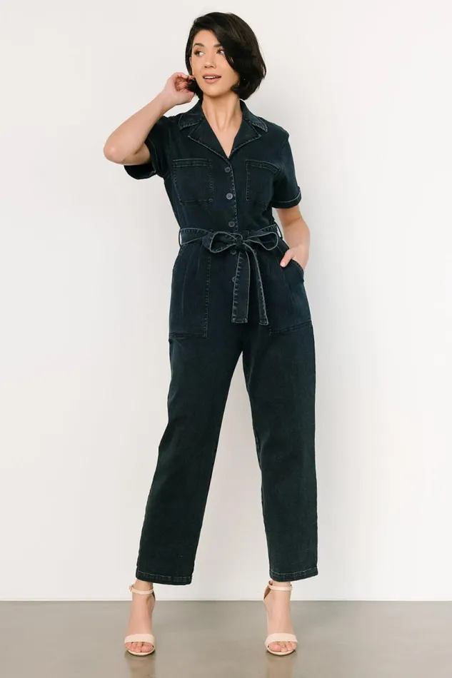 Women Geneva Button Jumpsuit Washed Black Baltic Born Jumpsuits and Rompers Women Geneva Button Jumpsuit Washed Black Baltic Born Jumpsuits and Rompers