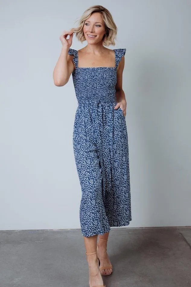 Women Hadley Smocked Jumpsuit Navy Baltic Born Jumpsuits and Rompers Women Hadley Smocked Jumpsuit Navy Baltic Born Jumpsuits and Rompers