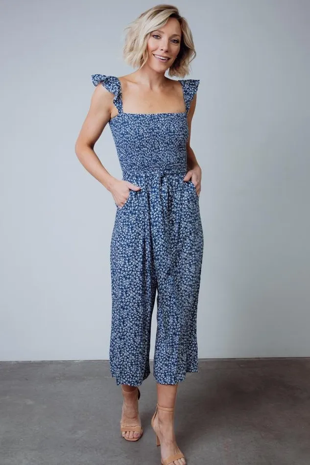 Women Hadley Smocked Jumpsuit Navy Baltic Born Jumpsuits and Rompers Women Hadley Smocked Jumpsuit Navy Baltic Born Jumpsuits and Rompers