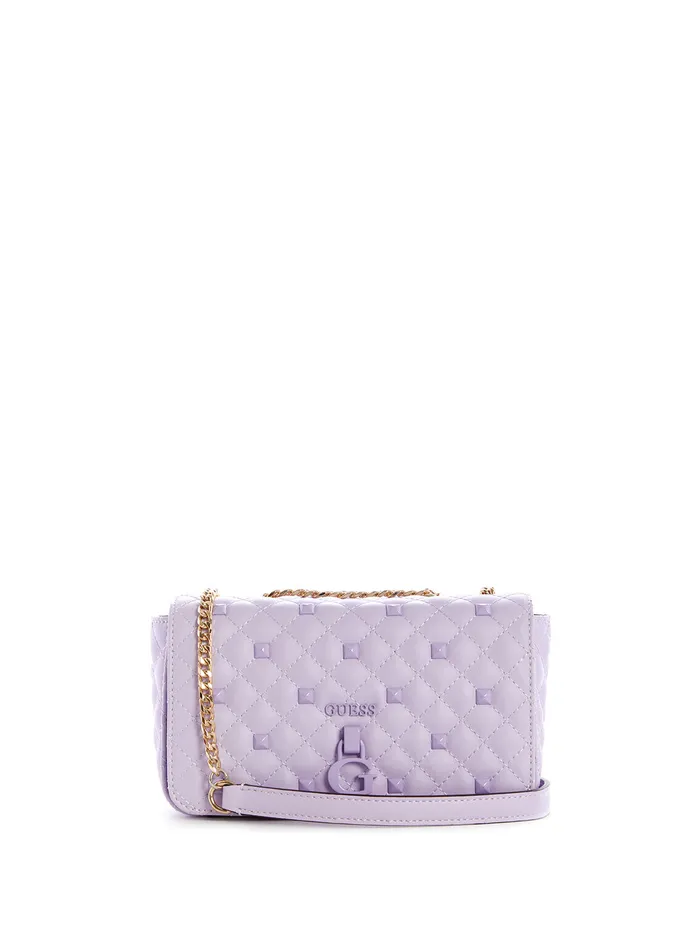Women Half Flap GUESS Lilac Rue Rose Mini Crossbody Bag