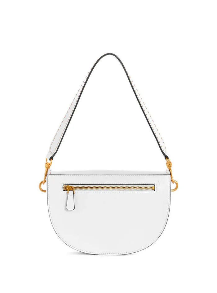 Women Half Flap GUESS White Danna Saddle Bag