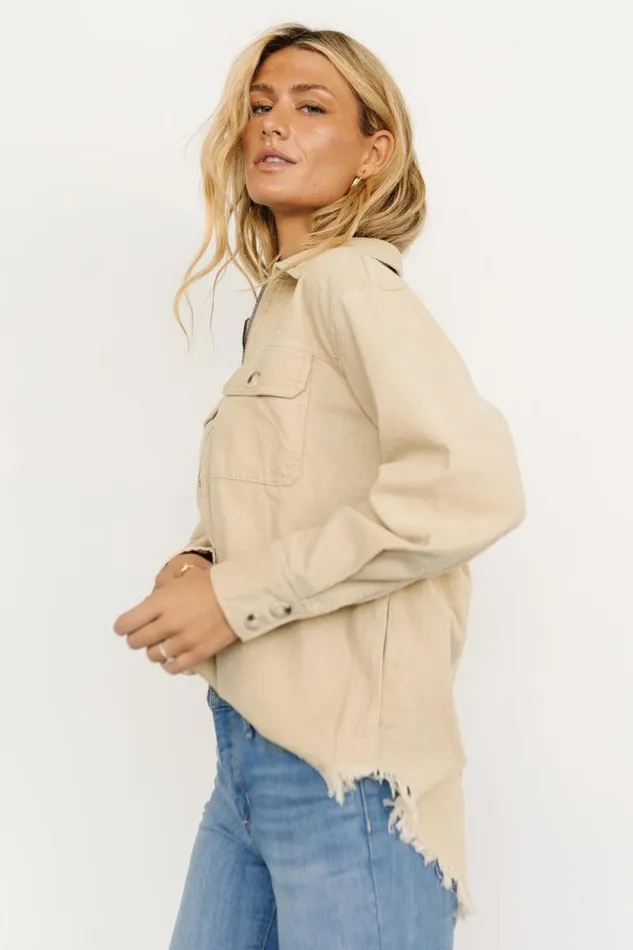 Women Hector Half Zip Corduroy Top Natural Baltic Born Outerwear