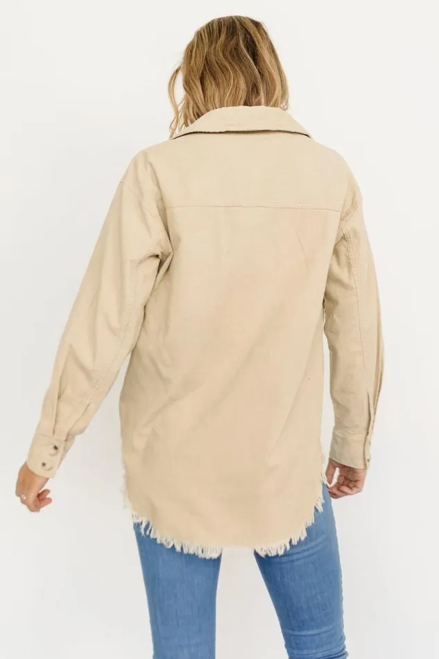 Women Hector Half Zip Corduroy Top Natural Baltic Born Outerwear