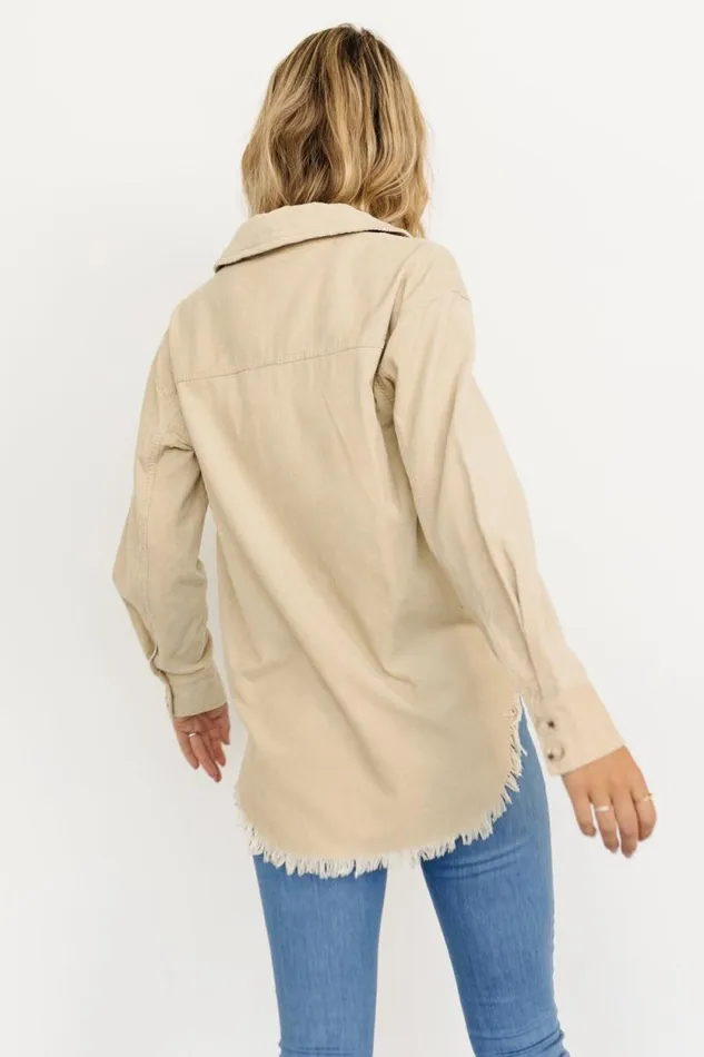 Women Hector Half Zip Corduroy Top Natural Baltic Born Outerwear
