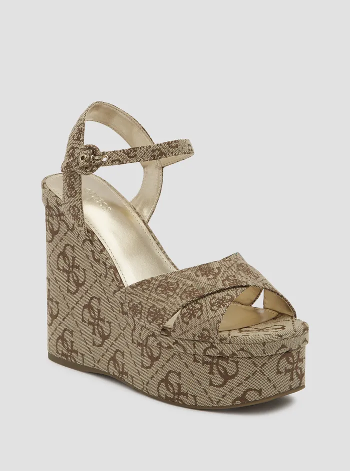 Women Heels GUESS Beige Logo Cadds Heels