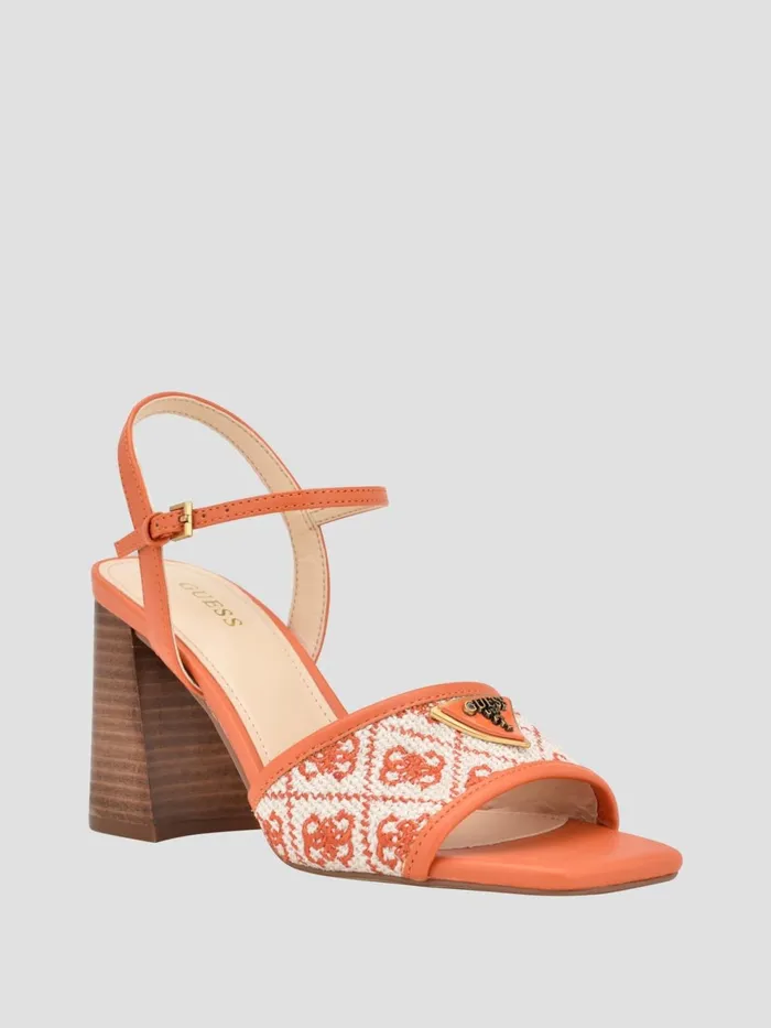 Women Heels GUESS Orange Logo Glaven Block Heels