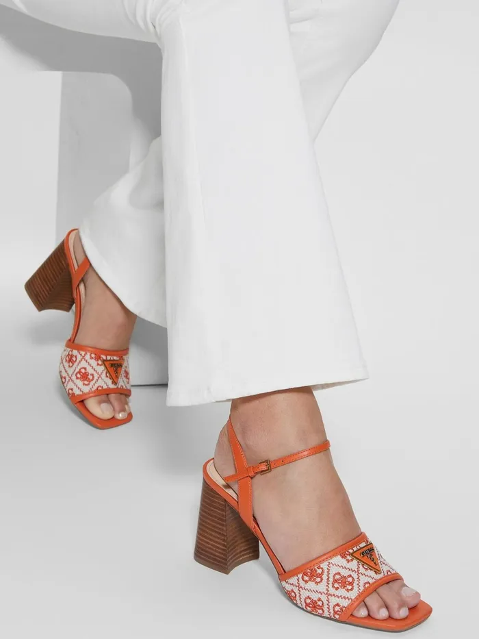 Women Heels GUESS Orange Logo Glaven Block Heels Women Heels GUESS Orange Logo Glaven Block Heels