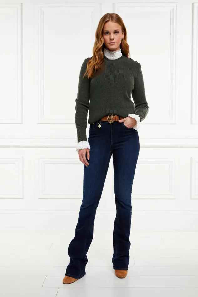 Women Heritage Crew Neck Knit Forest Marl Holland Cooper Knitwear Women Heritage Crew Neck Knit Forest Marl Holland Cooper Knitwear