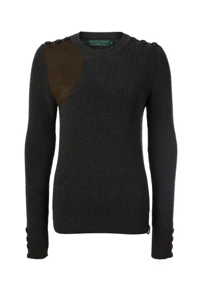 Women Heritage Crew Neck Knit Forest Marl Holland Cooper Knitwear Women Heritage Crew Neck Knit Forest Marl Holland Cooper Knitwear