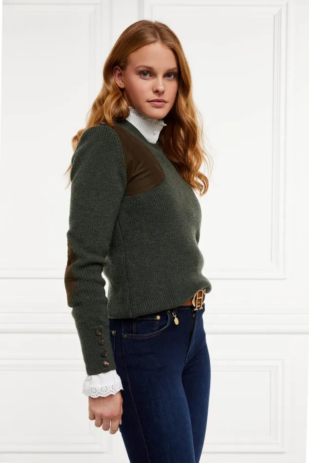 Women Heritage Crew Neck Knit Forest Marl Holland Cooper Knitwear Women Heritage Crew Neck Knit Forest Marl Holland Cooper Knitwear