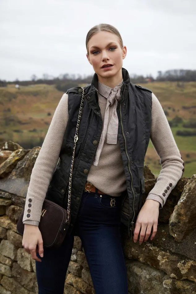 Women Heritage Crew Neck Knit Latte Marl Holland Cooper Knitwear