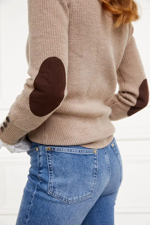 Women Heritage Crew Neck Knit Latte Marl Holland Cooper Knitwear