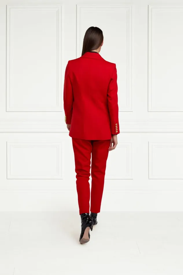 Women High Waisted Peg Trouser Red Barathea Holland Cooper Trousers Women High Waisted Peg Trouser Red Barathea Holland Cooper Trousers