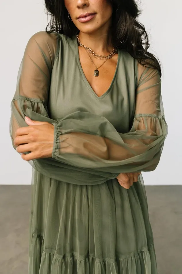 Women Hoffman Tulle Maxi Dress Olive Baltic Born The Guest Edit Women Hoffman Tulle Maxi Dress Olive Baltic Born The Guest Edit