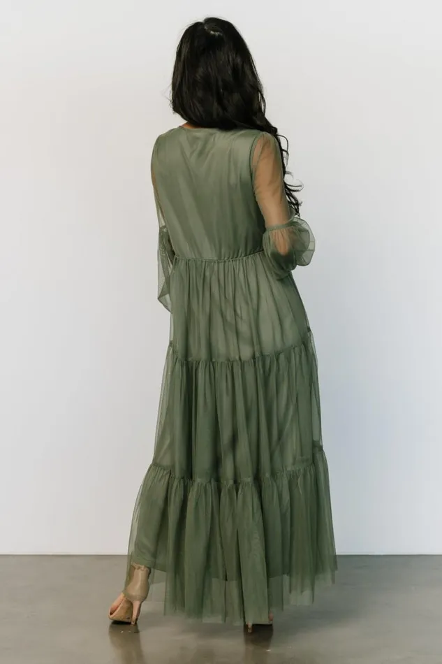 Women Hoffman Tulle Maxi Dress Olive Baltic Born The Guest Edit Women Hoffman Tulle Maxi Dress Olive Baltic Born The Guest Edit