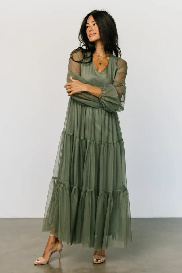 Women Hoffman Tulle Maxi Dress Olive Baltic Born The Guest Edit Women Hoffman Tulle Maxi Dress Olive Baltic Born The Guest Edit