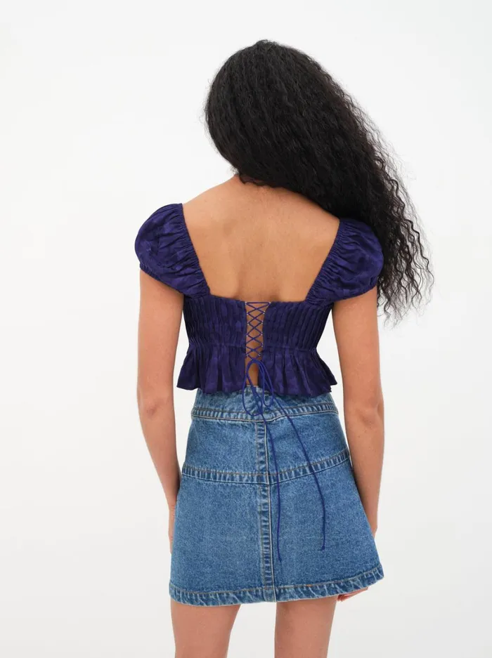 Women Holland Top Blue For Love and Lemons Tops