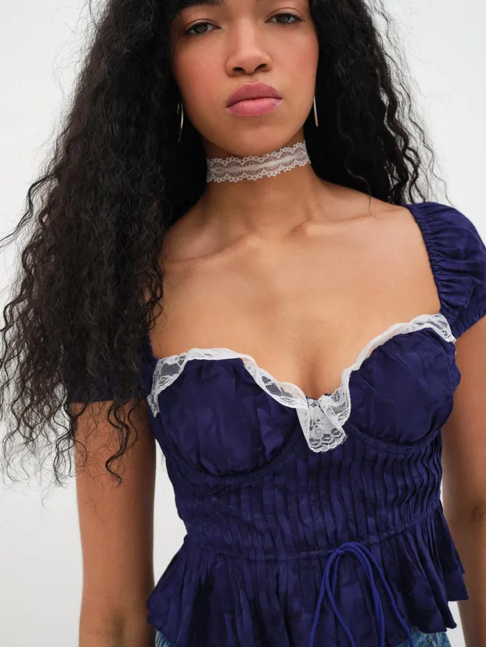 Women Holland Top Blue For Love and Lemons Tops