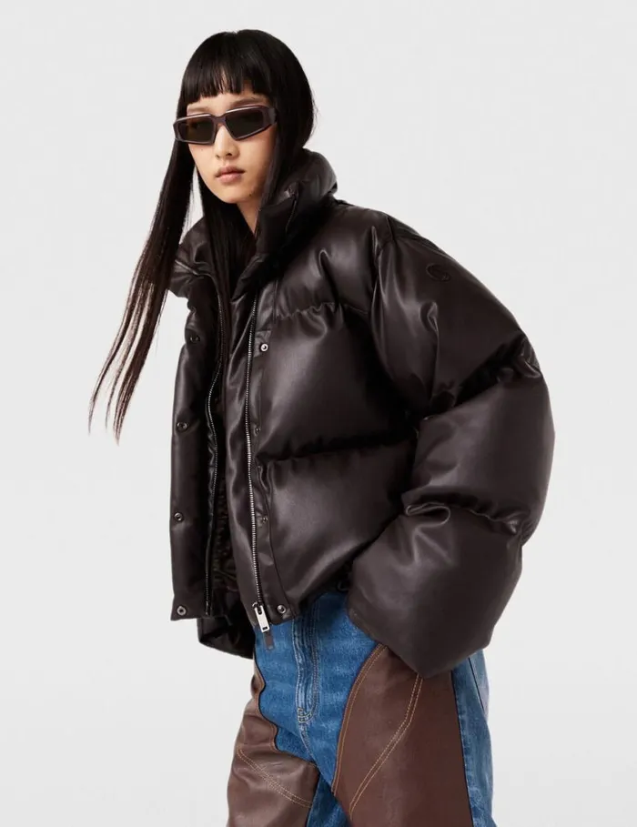 Women Hooded Alter Mat Puffer Jacket Dark Chocolate Brown Stella McCartney Coats And Jackets
