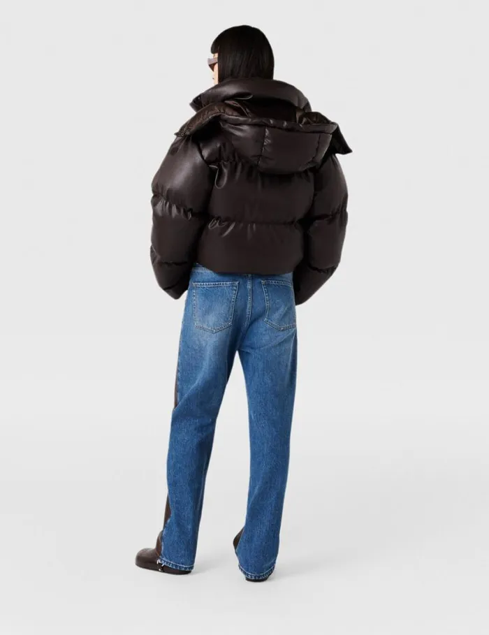Women Hooded Alter Mat Puffer Jacket Dark Chocolate Brown Stella McCartney Coats And Jackets