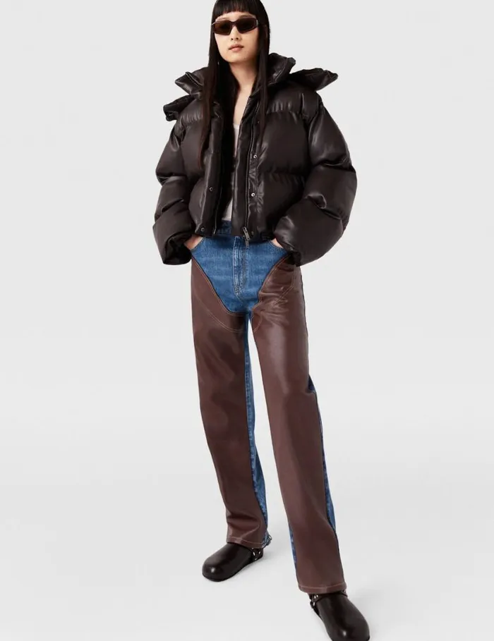 Women Hooded Alter Mat Puffer Jacket Dark Chocolate Brown Stella McCartney Coats And Jackets
