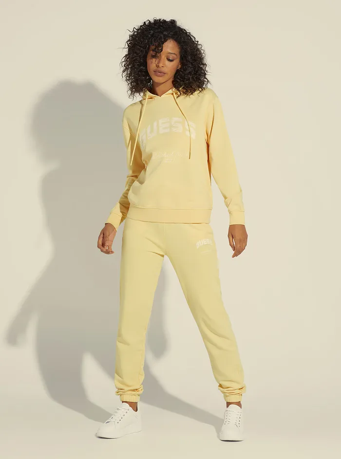 Women Hoodies GUESS Yellow Bryony Active Logo Hoodie Jumper Women Hoodies GUESS Yellow Bryony Active Logo Hoodie Jumper