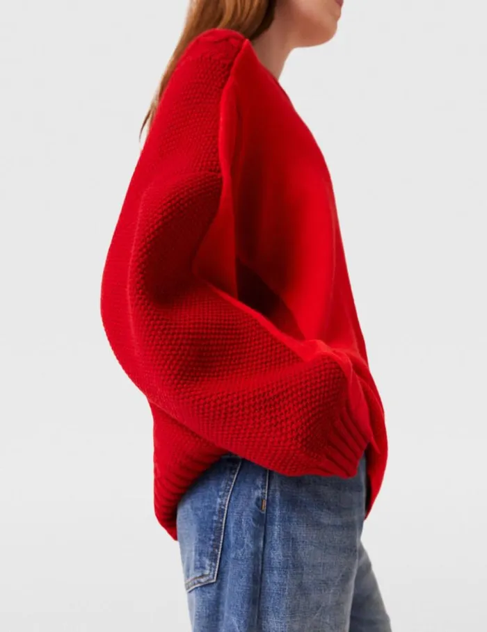 Women Hybrid Crewneck Sweater Red Stella McCartney Knitwear Women Hybrid Crewneck Sweater Red Stella McCartney Knitwear