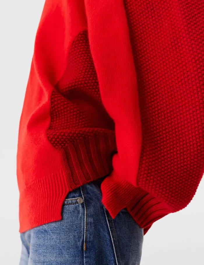 Women Hybrid Crewneck Sweater Red Stella McCartney Knitwear Women Hybrid Crewneck Sweater Red Stella McCartney Knitwear