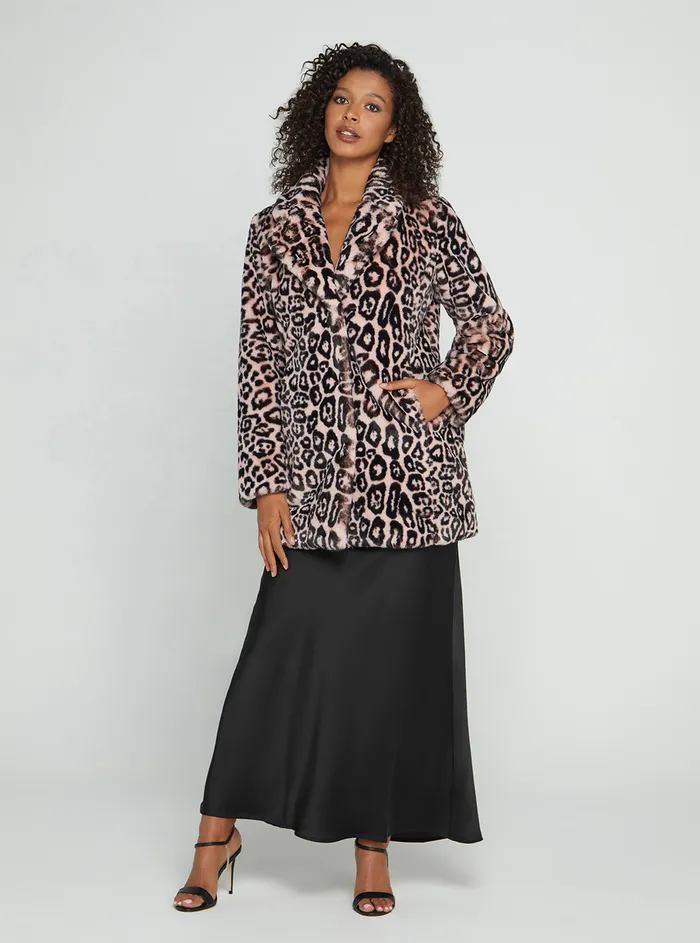 Women Jackets and Coats GUESS Leopard Pink Fatima Coat Women Jackets and Coats GUESS Leopard Pink Fatima Coat