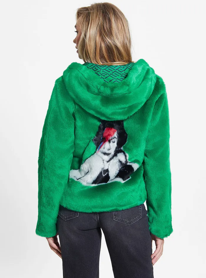 Women Jackets and Coats GUESS Valley Green Dafne Faux Fur Jacket Women Jackets and Coats GUESS Valley Green Dafne Faux Fur Jacket