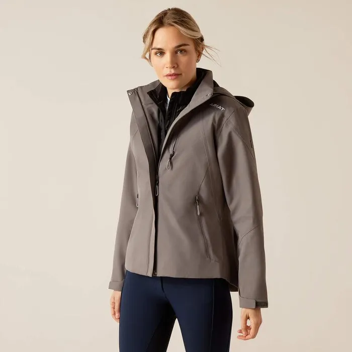 Women Jackets and Vests Ariat Coastal Waterproof Jacket Plum Grey