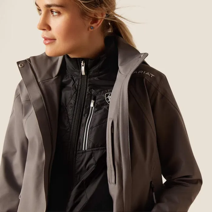 Women Jackets and Vests Ariat Coastal Waterproof Jacket Plum Grey Women Jackets and Vests Ariat Coastal Waterproof Jacket Plum Grey
