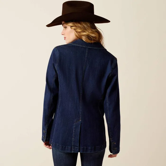 Women Jackets and Vests Ariat Denim Blazer Midnight Women Jackets and Vests Ariat Denim Blazer Midnight