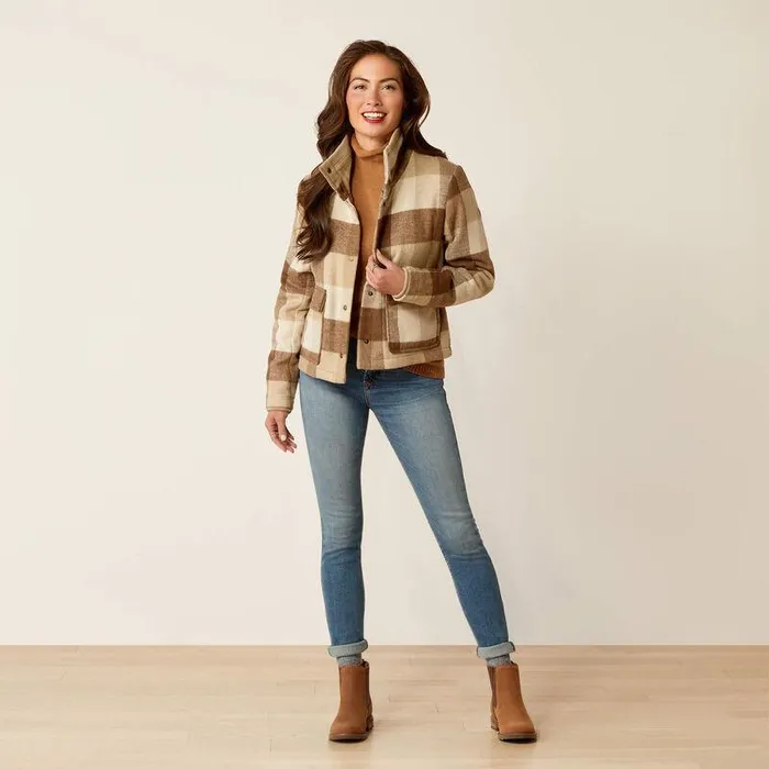Women Jackets and Vests Ariat Marland Jacket Camel Buffalo Plaid Women Jackets and Vests Ariat Marland Jacket Camel Buffalo Plaid