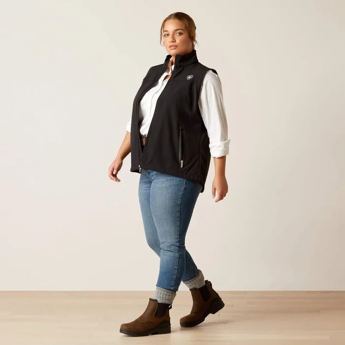 Women Jackets and Vests Ariat New Team Softshell Vest Black Women Jackets and Vests Ariat New Team Softshell Vest Black