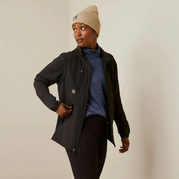 Women Jackets and Vests Ariat Rebar Weatherproof Convertible Jacket Black