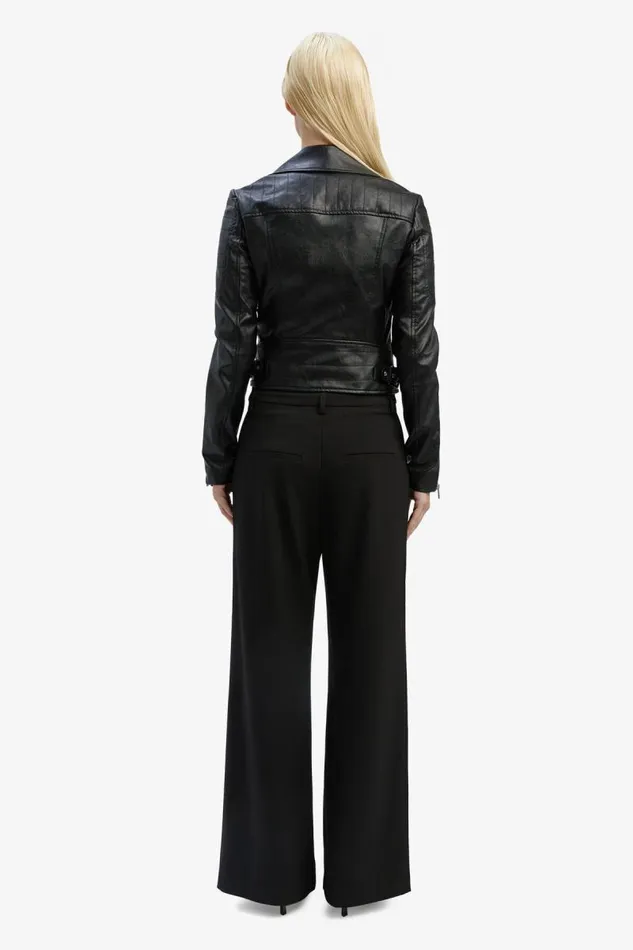 Women Jackets Bardot Kora Vegan Leather Biker Jacket In Black Black