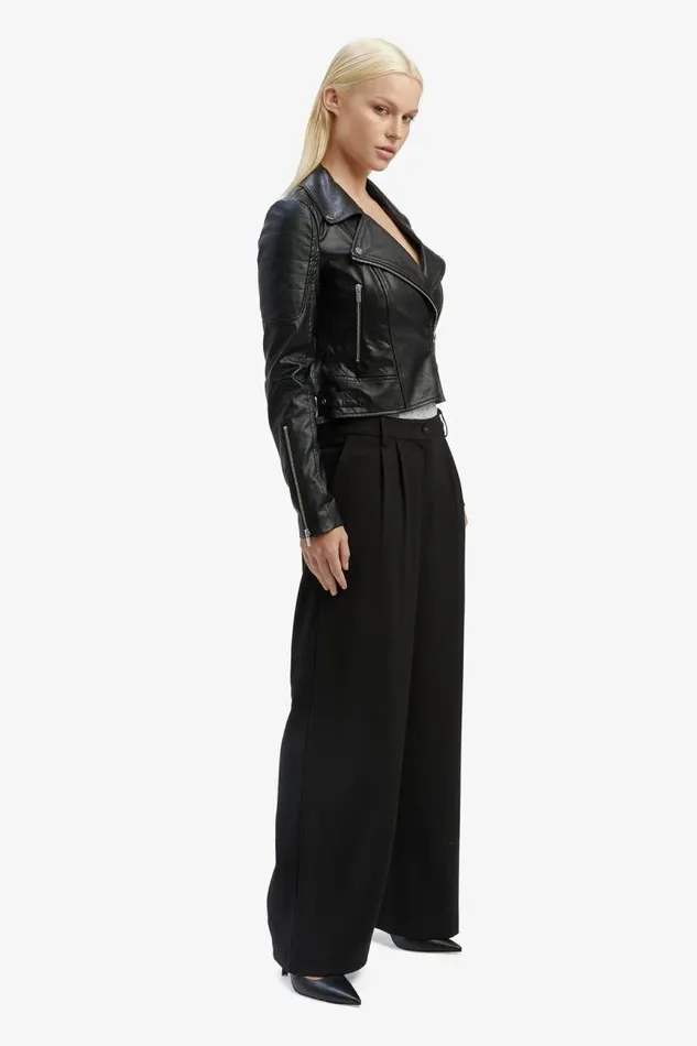 Women Jackets Bardot Kora Vegan Leather Biker Jacket In Black Black