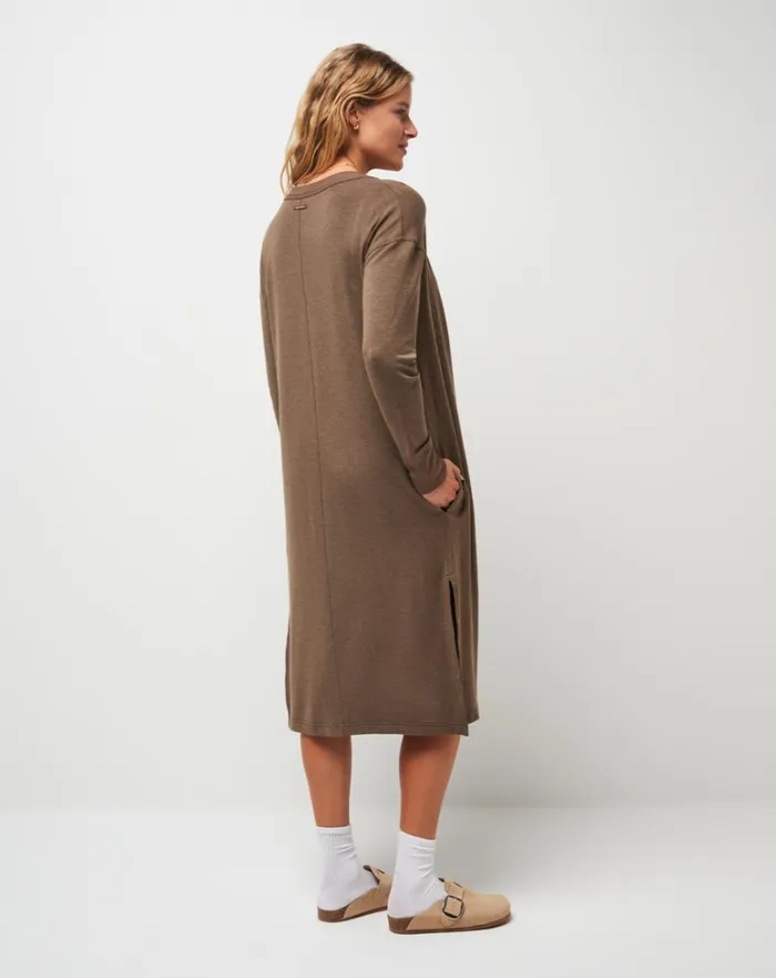 Women Jackets TravisMathew RESORT USE CLOUD DUSTER Heather Cocoa Brown Women Jackets TravisMathew RESORT USE CLOUD DUSTER Heather Cocoa Brown