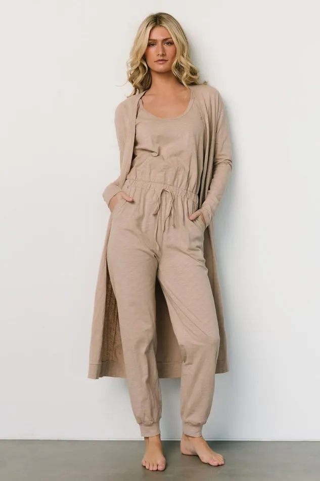 Women Janae Jumpsuit Cardigan Set Oatmeal Baltic Born Jumpsuits and Rompers
