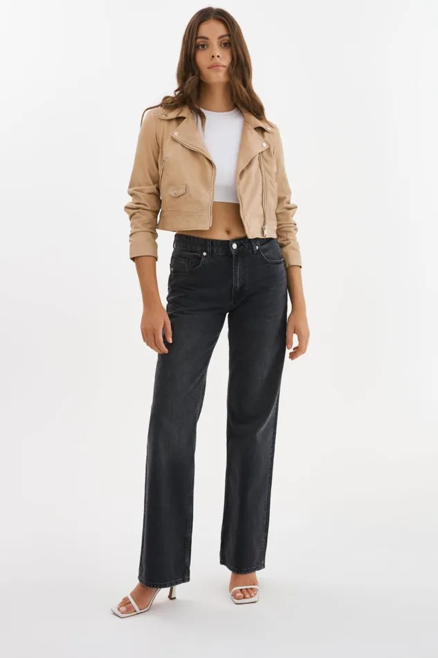 Women JANIKA Cropped Leather Biker Jacket Wheat LAMARQUE Leather Jackets Women JANIKA Cropped Leather Biker Jacket Wheat LAMARQUE Leather Jackets
